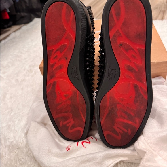 LOUBOUTIN LOUIS FLAT CALF/SPIKES in Black Sz 44 - Picture 6 of 7